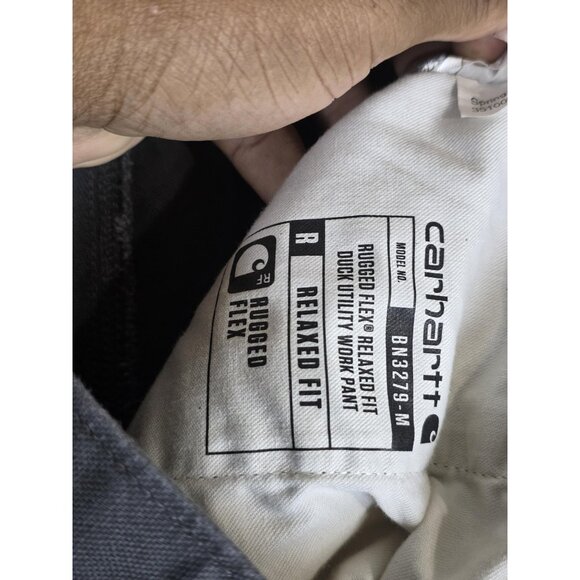 Carhartt Pants Mens 40x32 Gray Rugged Flex Relaxed Fit Duck Utility Work 103279 - Picture 6 of 13